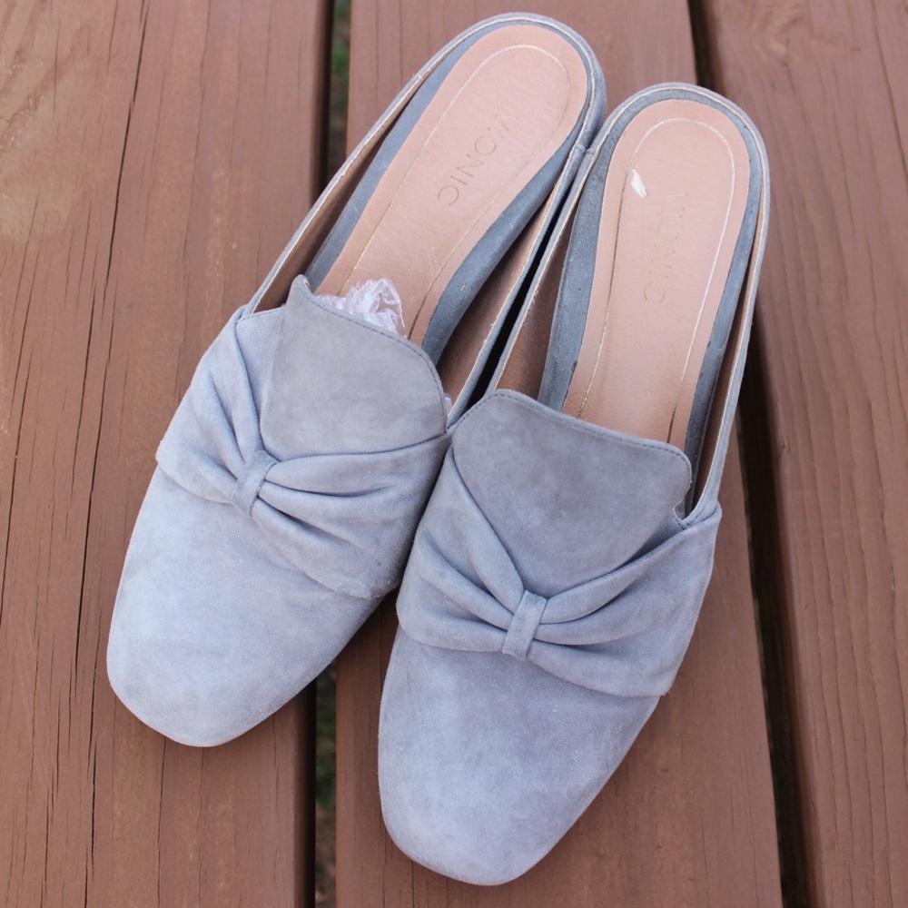 Women's Vionic Plaza Presley Heeled Mules Grey Suede Sz 8 - Picture 5 of 8